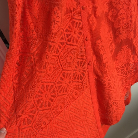 MAEVE by ANTHROPOLOGIE | Soren Long-Sleeve Shirt Dress | Bright Orange | L - Picture 8 of 10